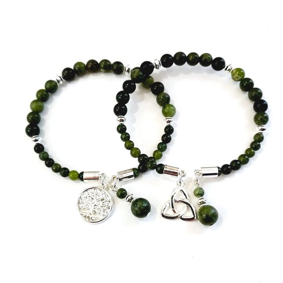 New Connemara Marble Charm Bracelet Open Ended (Made in Ireland) - Picture 1 of 7